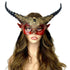 women red metallic Devil goat horn masquerade mask for Halloween