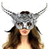 women silver metallic Devil goat horn masquerade mask for Halloween