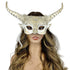 women white metallic Devil goat horn masquerade mask for Halloween