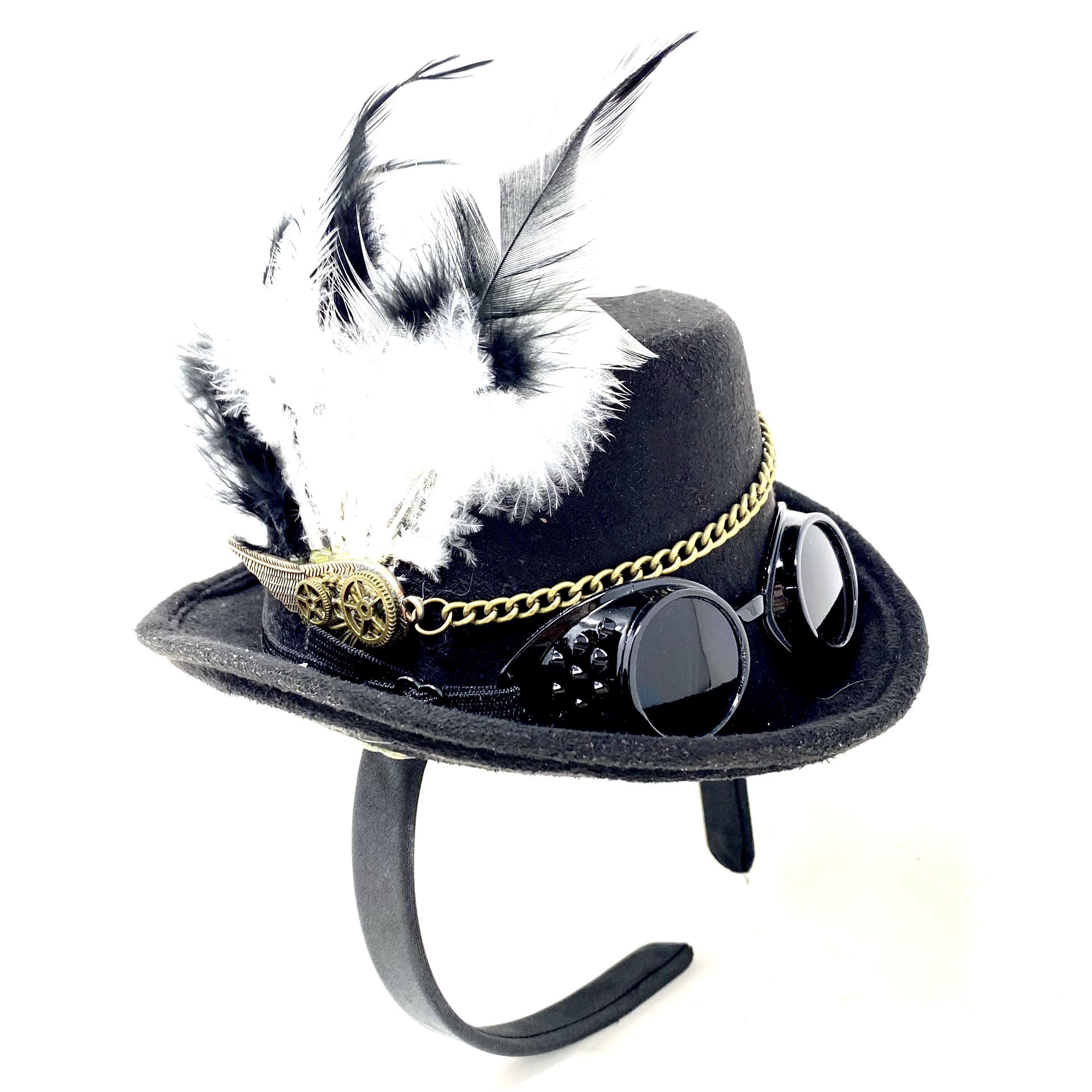 Steampunk Headband Accessories Mini Top Hat for Women Cosplay Headwear