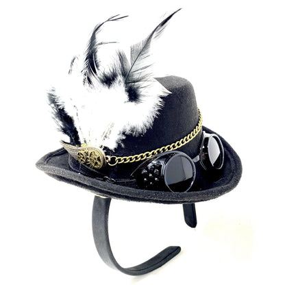 Steampunk Headband Accessories Mini Top Hat for Women Cosplay Headwear