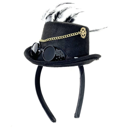 Steampunk Headband Accessories Mini Top Hat for Women Cosplay Headwear