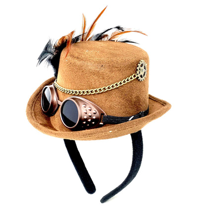 Steampunk Headband Accessories Mini Top Hat for Women Cosplay Headwear