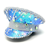 Captain Style Rhinestone Sequin Festival Hats For Rave, Party, Festivals