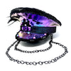 Steampunk RAVE captain Style Luxury Women Girl Rhinestone Sequin Top Hat With Goggle Halloween Christmas Costume Cosplay