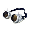 Steampunk Rave Rainbow Crystal Lenses Steampunk Goggles, Vintage Classic Victorian Burning Man Metallic Goggles