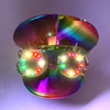 LED Light Up Festival Police Hat, Festival Rave Captain Style Hat With Led Goggles