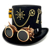 Steampunk Style Metallic Brown Top Hat Scientist Time Traveler Halloween Christmas Burning Man Costume Cosplay with Goggles