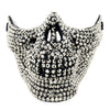 Rhinestone Skull Half Face Teeth Jaw Mouth Mask, Halloween Steampunk Party mask