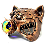 Women Metallic Steampunk Mask masquerade Cat face mask with Goggles For Halloween Christmas Ball Party