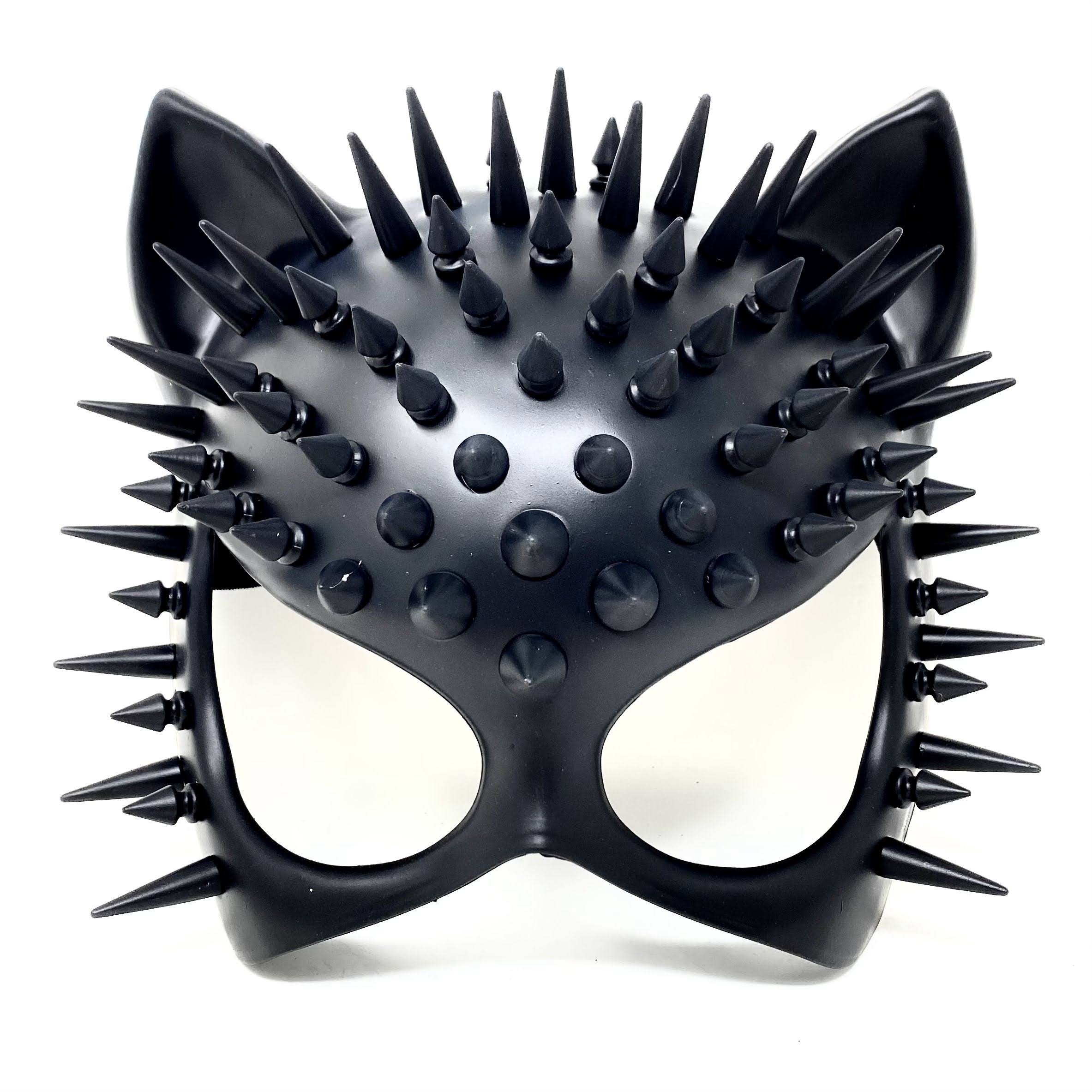 Cat Women Masquerade Party Ball Spike Face Mask -Black