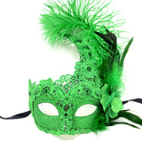 Classic Lady Women Girl Costume Venetian mask Feather Masquerade Mask Mardi Gras For Party, Halloween, Christmas